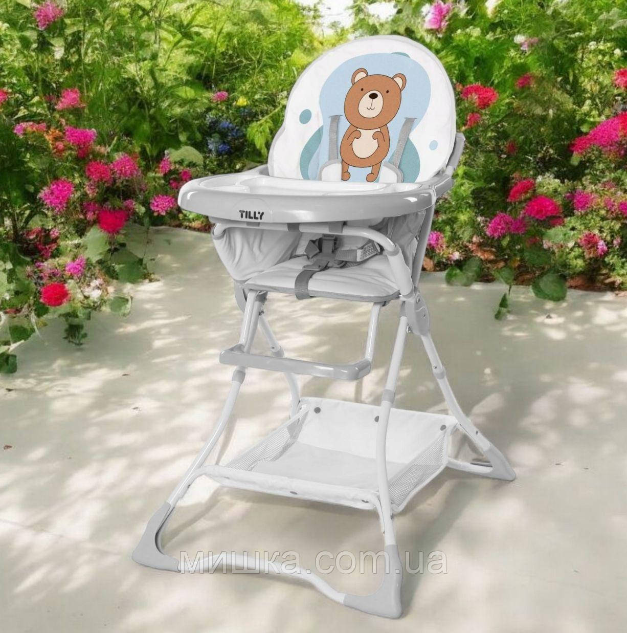 Стілець для годування TILLY Buddy T-633/2 Azure Bear, чохол, що знімається, 5-ти точкові ремені, фото 1