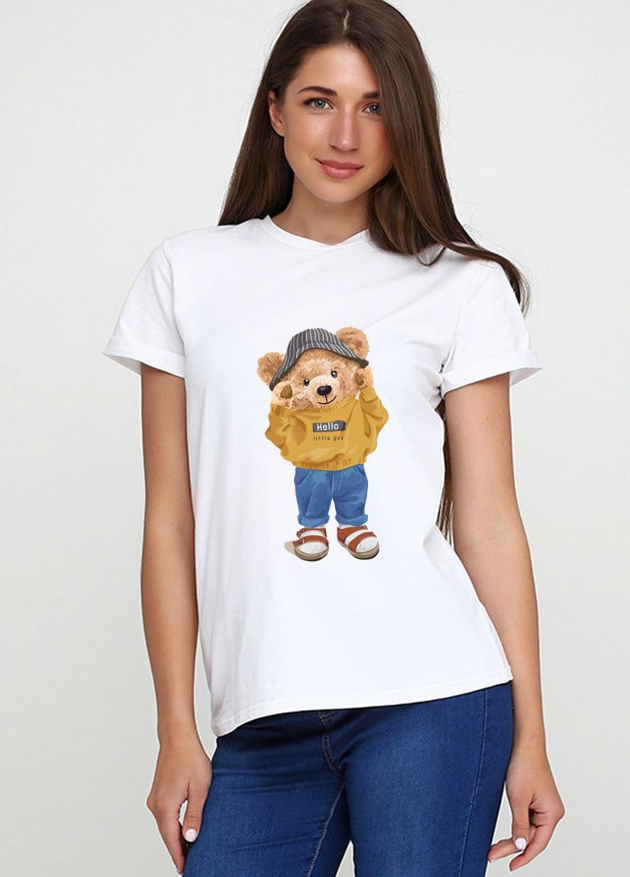Футболка жіноча біла Мальта 25/Ж441-24-Н Ведмідь S Білий (2901000324197), фото 1