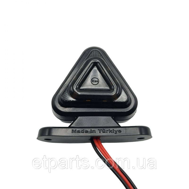 Ліхтар габаритний 12-24V діодний червоно-жовтий трикутний "SMOKE" 6,5см