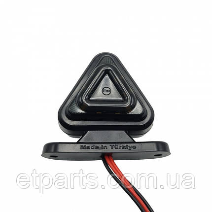 Ліхтар габаритний 12-24V діодний червоно-жовтий трикутний "SMOKE" 6,5см, фото 1
