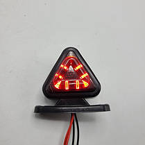 Ліхтар габаритний 12-24V діодний червоно-жовтий трикутний "SMOKE" 6,5см, фото 3