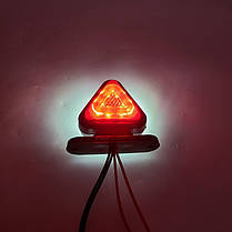 Ліхтар габаритний 12-24V діодний червоно-жовтий трикутний "SMOKE" 6,5см, фото 5