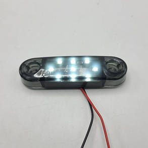 Ліхтар габаритний 12-24V універсальний білий (LED) "SMOKE" 8см, фото 2