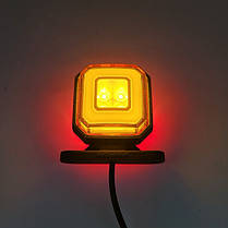 Ліхтар габаритний 12-24V діодний червоно-жовтий квадратний, фото 4