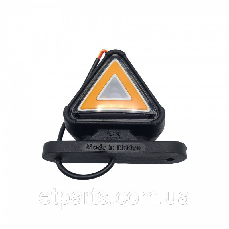 Ліхтар габаритний 12-24V діодний червоно-жовтий трикутний (NEON) 8,5см