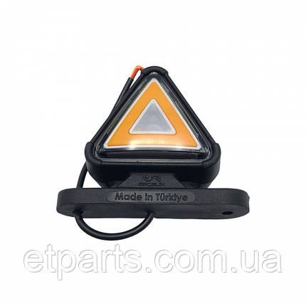 Ліхтар габаритний 12-24V діодний червоно-жовтий трикутний (NEON) 8,5см, фото 1