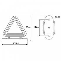 Ліхтар габаритний 12-24V діодний червоно-жовтий трикутний (NEON) 8,5см, фото 5