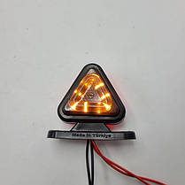 Ліхтар габаритний 12-24V діодний червоно-жовтий трикутний "SMOKE" 6,5см, фото 2