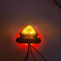 Ліхтар габаритний 12-24V діодний червоно-жовтий трикутний "SMOKE" 6,5см, фото 4