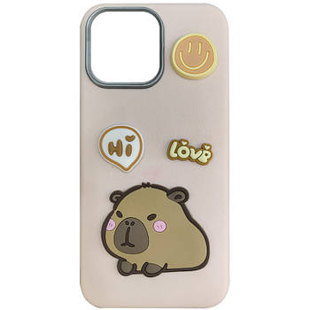 Чохол TPU Leather Toys для iPhone 13 Pro Max (6.7") Capybara / Pink