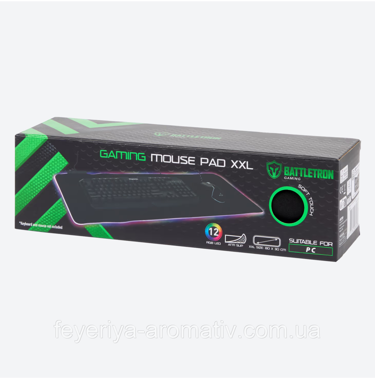 Антиковзкий ігровий килимок для миші Battletron 80x30 см з LED-підсвіткою RGB
