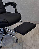 Крісло офісне преміум з підніжкою та масажем, 130 кг, ергономічне, комп'ютерне чорне BOSS КО-22, фото 6