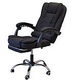 Офісне крісло BOSS КО 22 Premium з підставкою для ніг, комп'ютерне крісло з підніжкою, чорний колір, фото 2