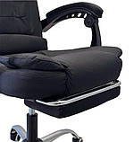 Офісне крісло BOSS КО 22 Premium з підставкою для ніг, комп'ютерне крісло з підніжкою, чорний колір, фото 3