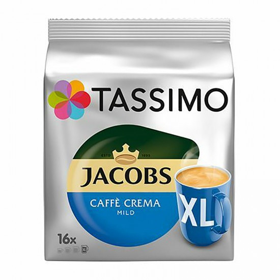 Кава в капсулах Tassimo Jacobs Caffe Crema Mild XL 16 порцій Тассімо Німеччина, фото 1