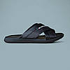 Чоловічі шкіряні шльопанці, сланці (натуральна шкіра) чорні літні капці зі шкіри для чоловіків, розміри 40-45, фото 6