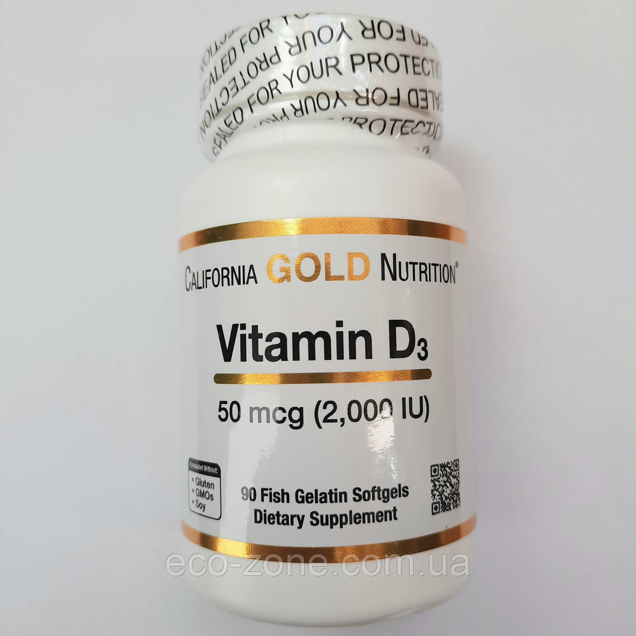 Вітамін D3, 50 мкг (2000 МО), 90 рибно-желатинових капсул California Gold Nutrition, Термін до 01/2028