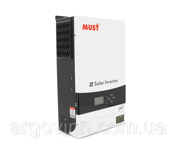 Гібридний інвертор MUST PV19-6048EXP, 6000W, 48V, струм заряду 1-60А, 160-275V, MPPT (80А, 450 Vdc)