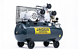 Компресор масляний повітряний ремінний Jager ( 100 л / 10 бар / 3 кВт / 540 л/хв) 3-поршневий, фото 4