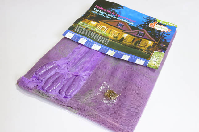 Широка антимоскітна шторка на магнітах 120*210 см на двері 1202/violet, фото 1