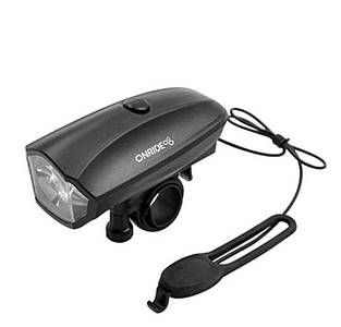 Сигнал + ліхтар 2в1 ONRIDE Lightbell (45 lm, 700 mAh, Micro USB), пластиковий