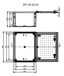 Шафа навісна ETI EPC-W 40-30-20 IP66 В400*Ш300*Г200 армована скловолокном поліестерова з вікном 1102609, фото 5