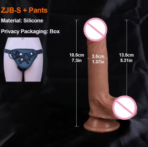 Страпон м'який фалоімітатор для лезбі Реалістичний член з присоскою на ремені Анальний Вагінальний Дилдо 18 см