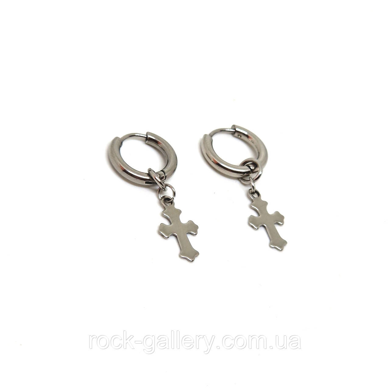 Сережки мед.сталь з хрестом, фото 1