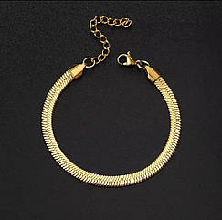 Жіночий браслет медична сталь золото змійка снейк