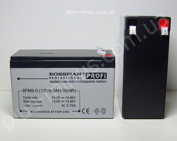 Акумулятор 12 V 9 Ah Bossman profi 6FM9 LA1290HR - фото 4 - id-p31873793