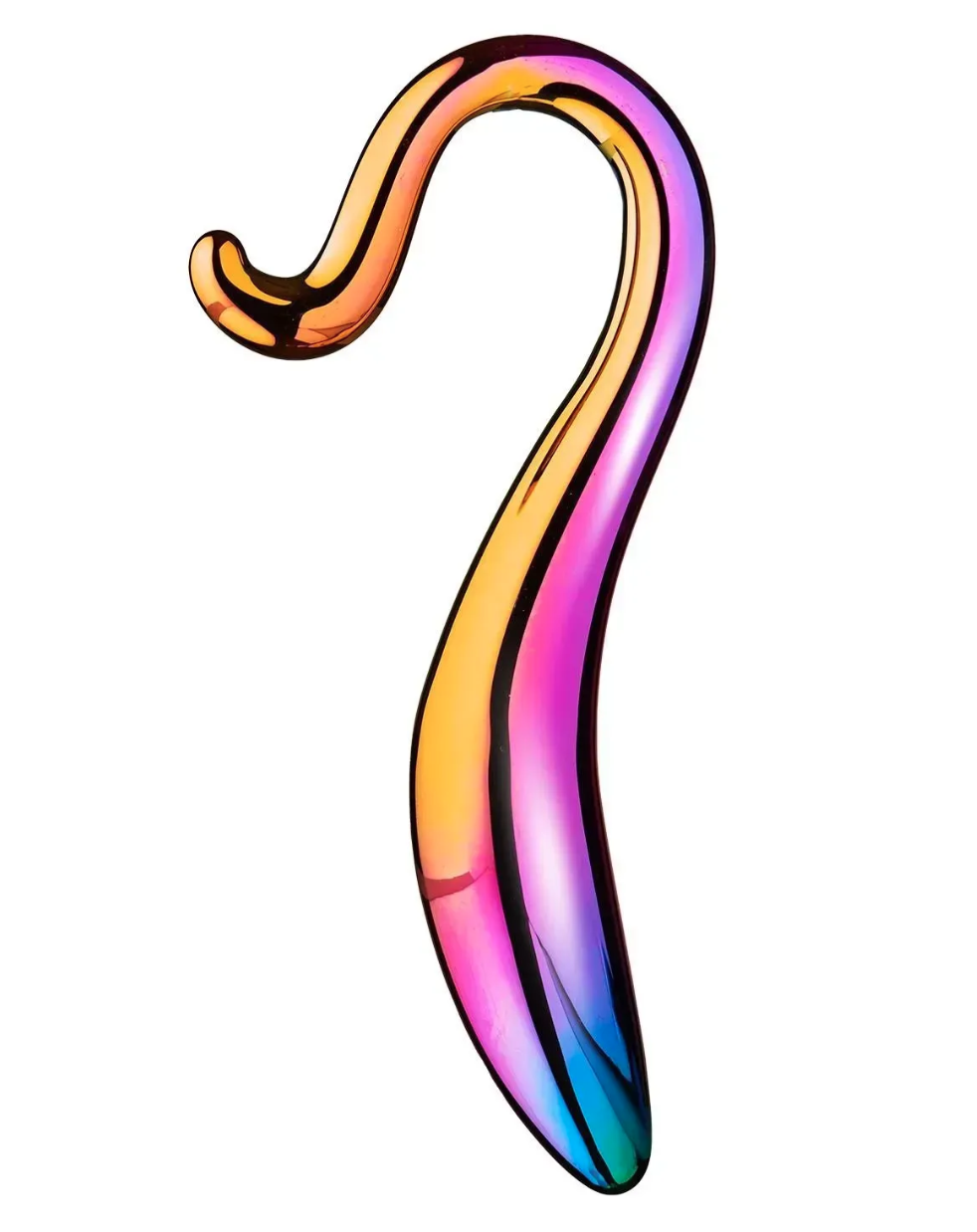 Вигнутий скляний фалоімітатор Dream Toys Glamour Glass, кольоровий, 18х3 см., фото 1