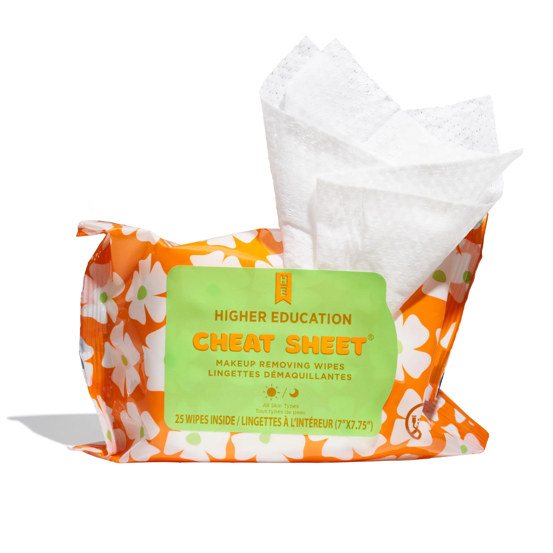Серветки для зняття макіяжу Higher Education Skincare Cheat Sheet makeup removing wipes 25 шт, фото 1