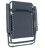 Розкладне крісло шезлонг LEOBRO Zero Gravity Black з козирком (LB-ZGC-T1-BLK), фото 5