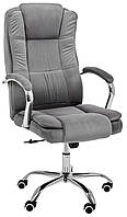 Комп'ютерне крісло керівника Tilt велюрове сіре Julian у кабінет для роботи за комп'ютером AMF