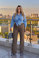 Джинсові брюки палаццо великого розміру, фото 2