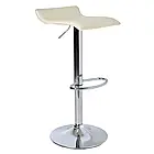 Високий стілець хокер VIA Eco, хромована стійка з підніжкою, сидіння з екошкіри, поворот на 360 °, червоний, фото 7