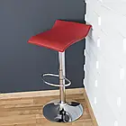 Високий стілець хокер VIA Eco, хромована стійка з підніжкою, сидіння з екошкіри, поворот на 360 °, червоний, фото 9