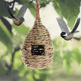 Гніздо - Будиночок для птахів RESTEQ із спеціального плетеного волокна, годівниця для диких птахів, шпаківня