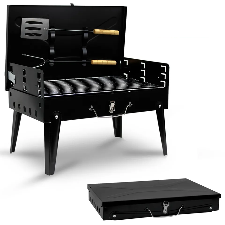 Гриль мангал розкладний Portable Barbecue Grill + решітка, лопатка та вилка