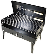 Гриль мангал розкладний Portable Barbecue Grill + решітка, лопатка та вилка, фото 2