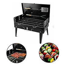 Гриль мангал розкладний Portable Barbecue Grill + решітка, лопатка та вилка, фото 3