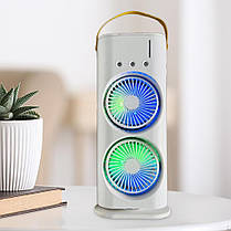 Вентилятор 3 в 1 USB з розпилювачем, автоповоротом і LED-підсвіткою Air Double-ended Spray Fan, фото 3