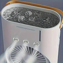 Вентилятор 3 в 1 USB з розпилювачем, автоповоротом і LED-підсвіткою Air Double-ended Spray Fan, фото 4