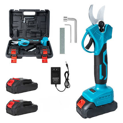 Акумуляторний секатор у валізі Lithium (довжина леза 4,5 см) 2хАКБ, фото 1