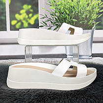 Шльопанці жіночі Amir білі шкіряні на платформі 4922, фото 2