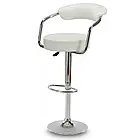 Стілець для бару з комфортною спинкою з екошкіри Vigo, регуляція висоти до 20 см, обертання на 360°, бежевий, фото 3