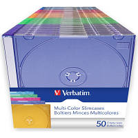 Бокс для диска CD/DVD Slimcase Assorted colours 50шт Verbatim (49973) оптимальная ЦЕНА