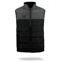 Жилетка с подогревом Lesko 001A USB 4 зоны нагрева черно-серая для мужчин зимняя утепленная одежда EK-77