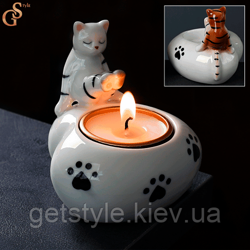 Підсвічник Котик Relax Cat кераміка