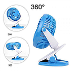 Настільний мінівентилятор із прищіпкою Mini Fan MK-F168/Вентилятор із затискачем на стіл від акумулятора та USB, фото 2